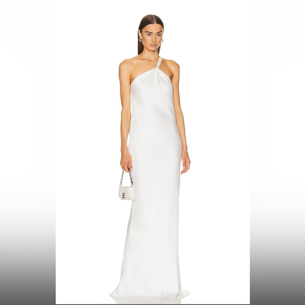 Norma Kamali One Shoulder Bias Gown